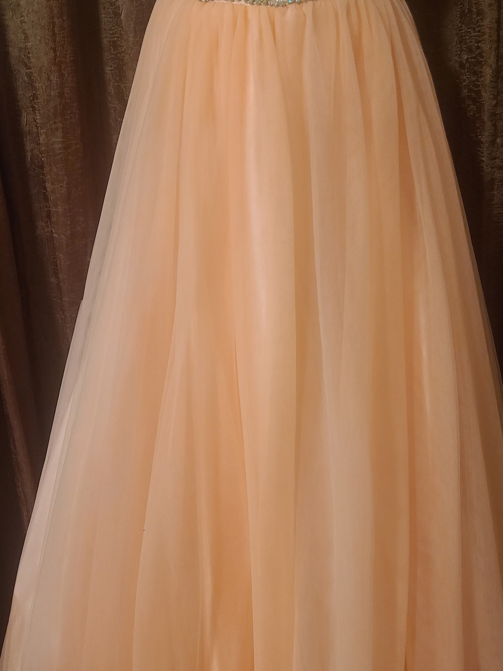 Peach Tulle Ball Gown Skirt